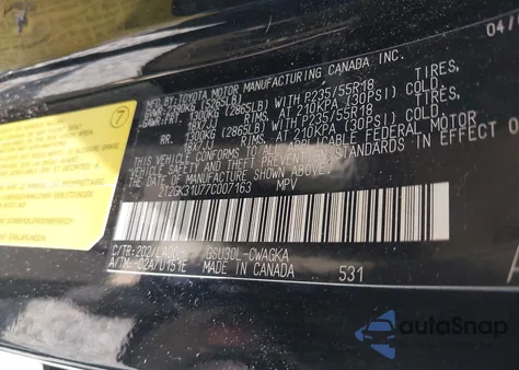 2007 Lexus Rx 350 from USA, damaged, VIN 2T2GK31U77C007163